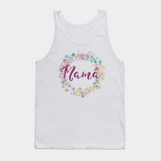 Mama | Watercolor Flower Wreath Tank Top